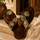 Women's Brown Genuine Leather Classic Chamba Chappal