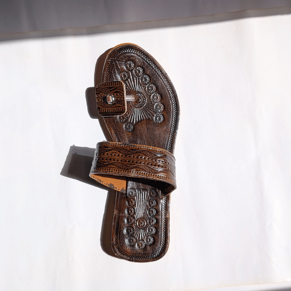 Handmade Chappal Ladies Brown Color - Image 3